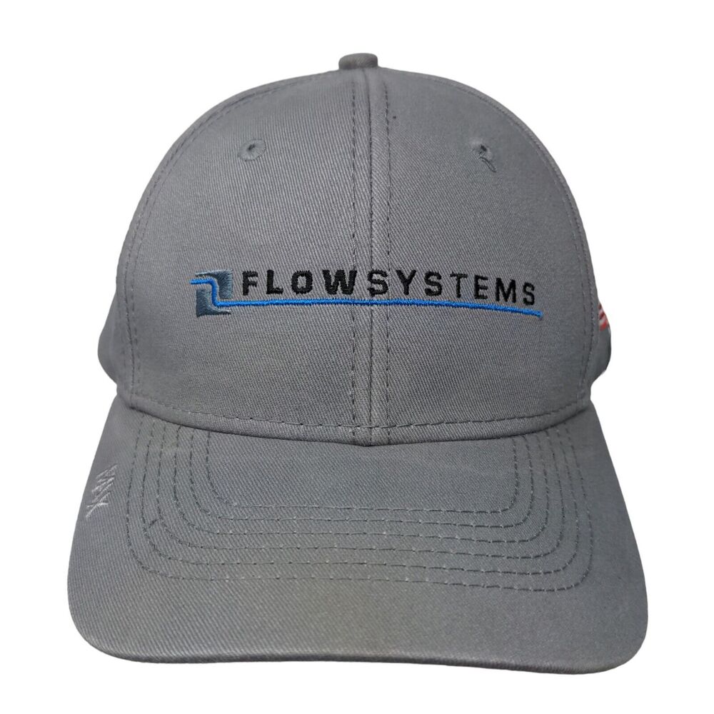 Triple Crown Max Men's Strapback Hat Gray OSFA Embroidered Flow Systems Logo